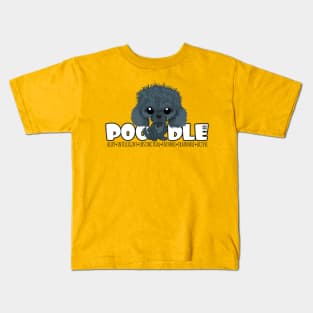 Poodle (Black) - DGBigHead Kids T-Shirt